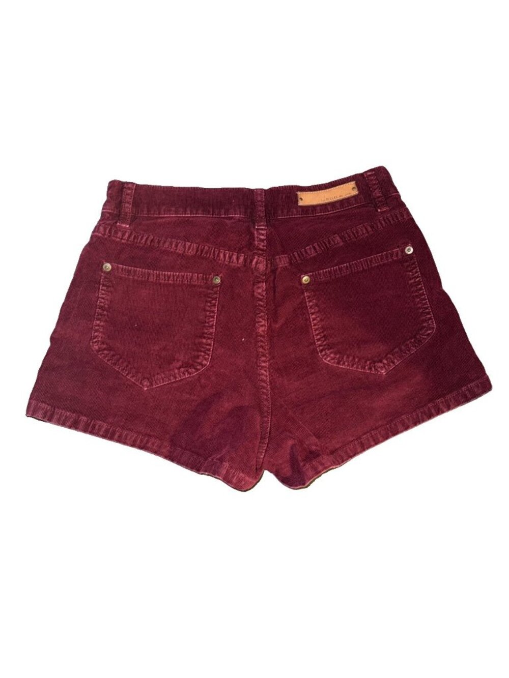 Les Filles de Jole Corduroy Shorts Size 26 Burgundy Red Cotton Spandex 5 Pockets